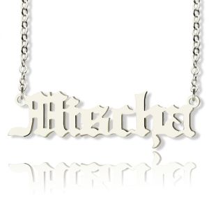 Two-Row Letter Carrie Style Name Necklace Rose Gold