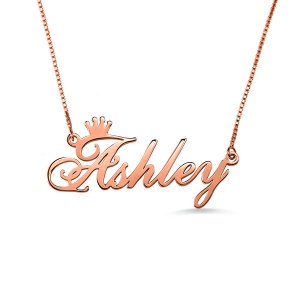 Personalisierte Name Krone Halskette in Roségold