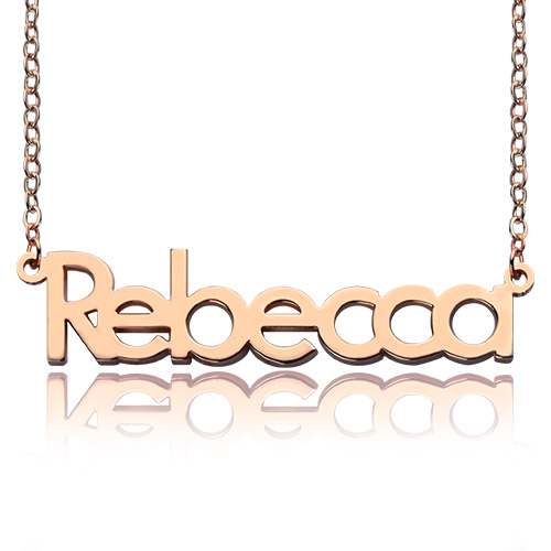 Colar com o nome Rebecca em ouro rosa personalizável