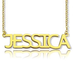 Solid Gold Jessica Style Name Necklace