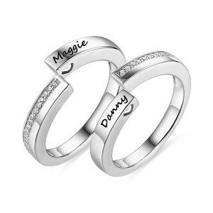 Anello con design infinito combinato personalizzato per coppie