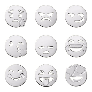 Emoji Face Disc Necklace in Sterling Silver