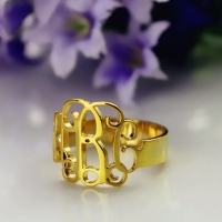 Personalized Gold Monogram Ring