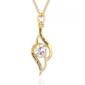 Custom "My Sister, My Friend" Birthstone Necklace Gold Plated