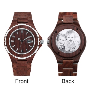 Personalized Back Engraved Pictuce Watches Wooden Watch