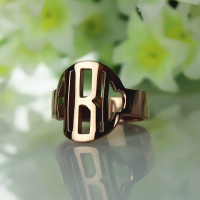 Rose Gold Monogram Ring