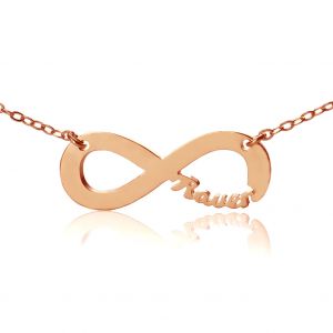 Infinity Namen Halskette in Rosa Gold