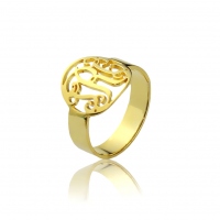 circle monogram ring