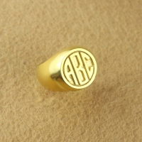 modern monogram ring