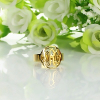 circle monogram ring