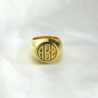 modern monogram ring