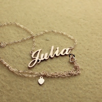 Solid Rose Gold Julia Style Name Necklace