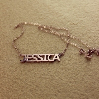 Solid Rose Gold Jessica Style Name Necklace