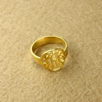 circle monogram ring