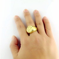 modern monogram ring