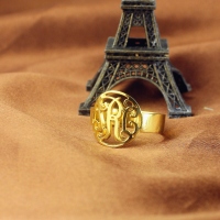 circle monogram ring