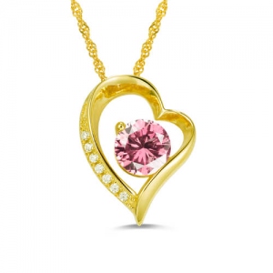 Personalized Birthstone Necklace Gold Plated