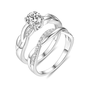 Customized Infinity Love Promise Ring Set