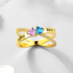 heart birthstone ring