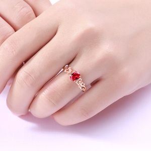 Personalized Oval Birthstone Vine Ring In Rose Gold