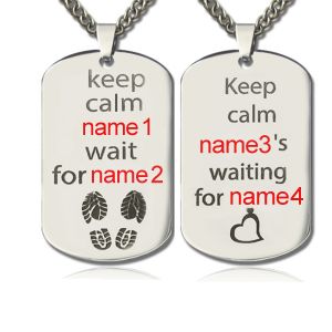 Collares personalizados con etiqueta para perros His and Hers Cute Titanium Steel