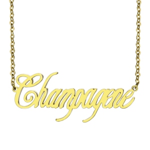 Champagne name necklace