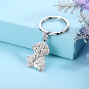 Customized Picture-Engraved Pets Keychain Necklace
