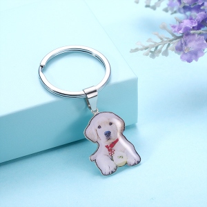 Customized Picture-Engraved Pets Keychain Necklace