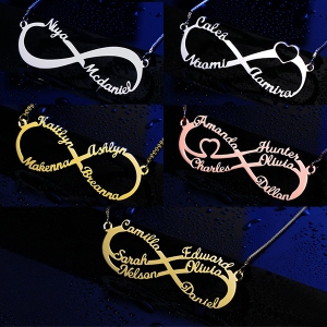Collier Infini-1 à 8 Prénoms Disponible-Argent Sterling 925