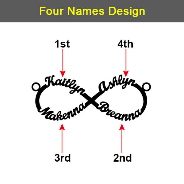 Personalized Infinity Name Necklace Sterling Silver