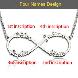 Custom Engraved Sterling Silver Infinity Name Plated Nameplate Custom Pendant Jewelry Gift for Women