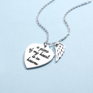 Heart Necklace with Wing
