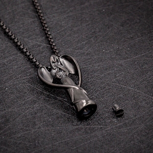 Guardian Angel Urn Necklace for Ashes in Stainless Steel