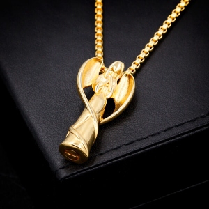 Guardian Angel Urn Necklace for Ashes in Stainless Steel