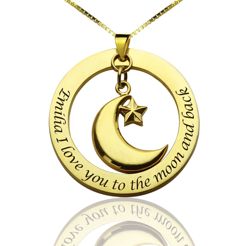 Fio banhado a ouro de 18 k personalizado com nome e frase