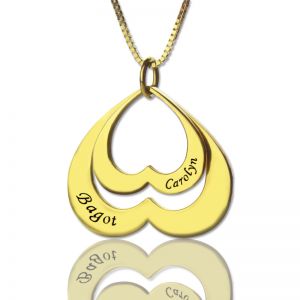 Collier Cœur d'Amour-2 Prénoms-Plaqué Or