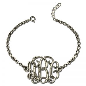 Bracciale Celebrity 3D Monogram Initial in argento sterling