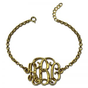 18K Gold Plated Celebrity Monogram Bracelet