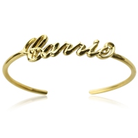 Personalized 18k Gold Plated Name Bangle Bracelet