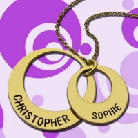 Engraved Kids' Names Ring Gold Necklace for Mother