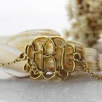 18K Gold Plated Celebrity Monogram Bracelet