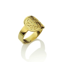 Engraved Men's Monogram Ring 18K Gold Plated