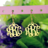 18K Gold Plated Monogram Earrings