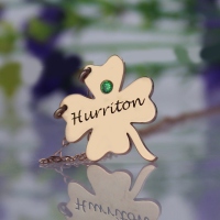 Irish Four Leaf Clover Good Luck Necklace Gift Rose Gold