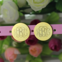 Engraved Monogram Stud Earrings In Gold