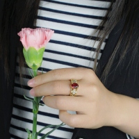 Engraved Name Mantilla Oval Engagement Ring Gold Plated 925 Silver