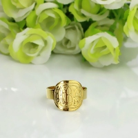 Engraved Men's Monogram Ring 18K Gold Plated