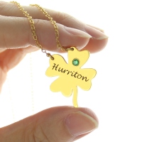 Good Luck Thing: Clover Name Necklace 18k Gold Plated