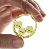 Collier Famille-3 Prénoms et Gravure-Plaqué Or