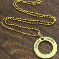 Personalized Circle of Love Name Necklace Gold Plated 925 Silver